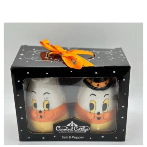 NEW Johanna Parker Salt &  Pepper Candy Corn Carnival Cottage Set - Picture 3 of 4